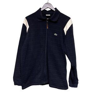 Lacoste Sport Devanlay Black Ribbed Full Zip Men's Track Jacket Size Large